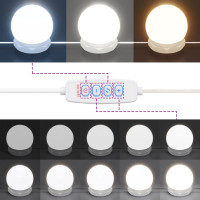 Miniatyr av produktbild för Sminkbord med LED-lampor sonoma-ek 90x42x132,5 cm