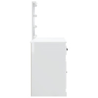 Miniatyr av produktbild för Sminkbord med LED-lampor vit högglans 90x42x132,5 cm