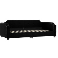 Produktbild för Dagbädd utdragbar med lådor svart 90x190 cm tyg