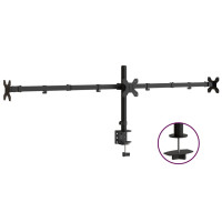 Produktbild för Skärmfäste för 3 skärmar svart stål VESA 75/100 mm