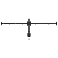 Produktbild för Skärmfäste för 3 skärmar svart stål VESA 75/100 mm