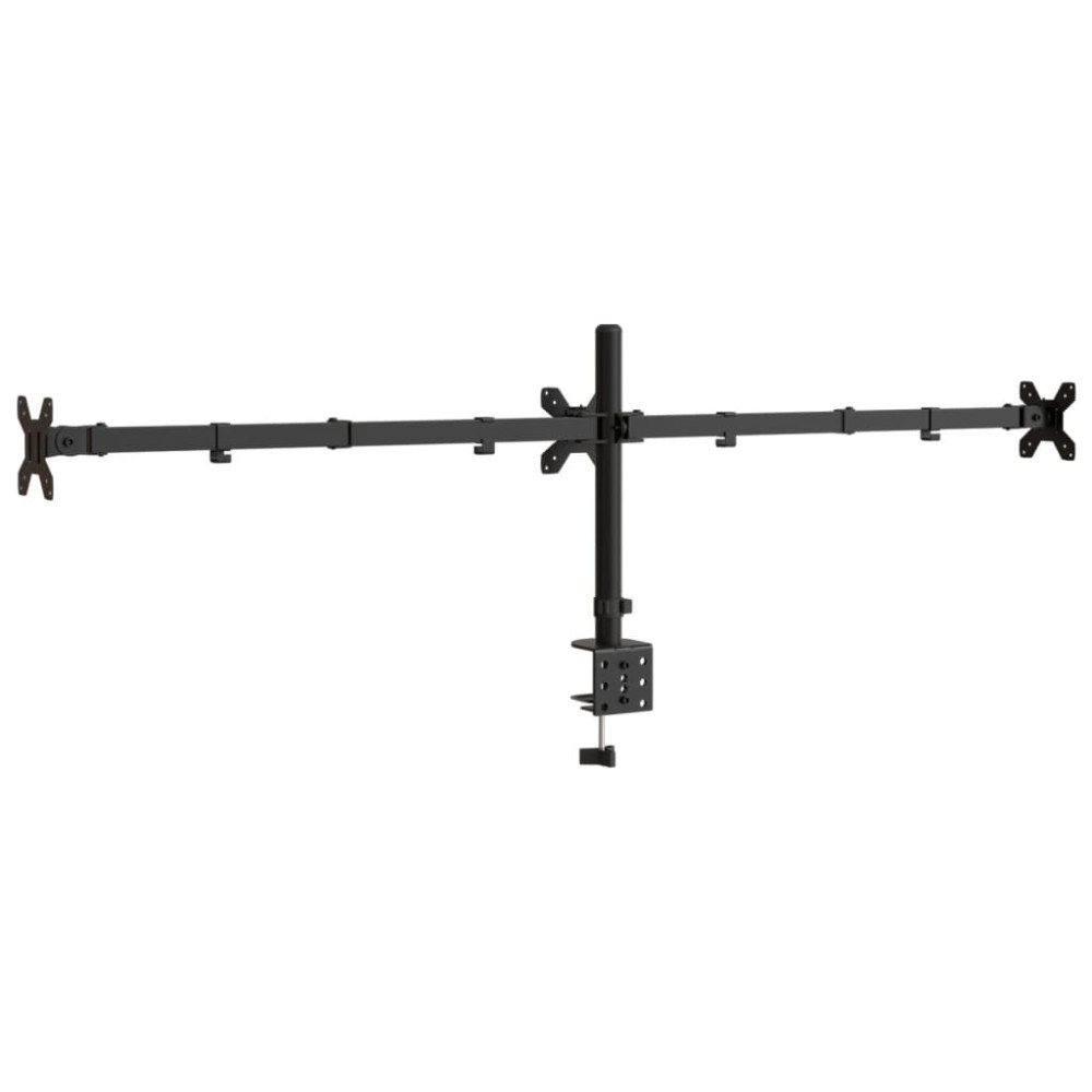 Produktbild för Skärmfäste för 3 skärmar svart stål VESA 75/100 mm