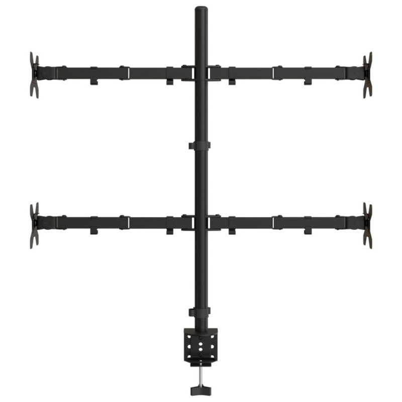 Produktbild för Skärmfäste för 4 skärmar svart stål VESA 75/100 mm