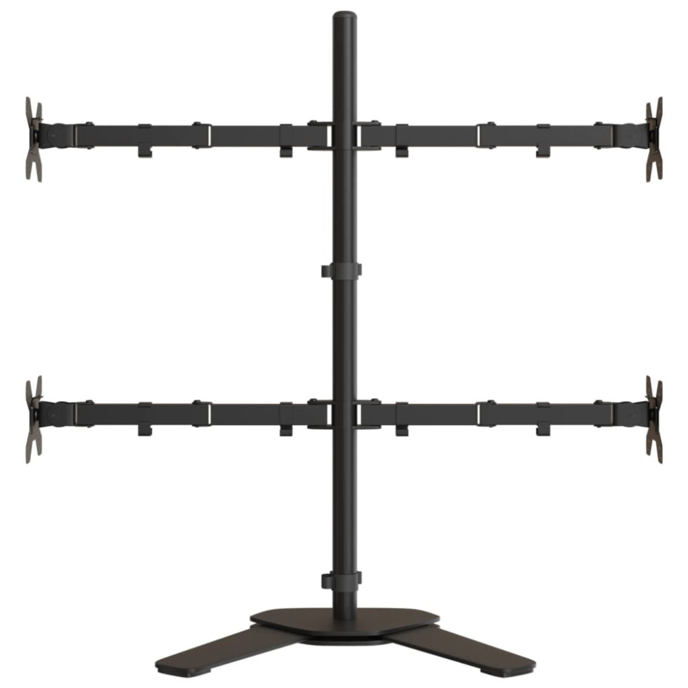 Produktbild för Skärmfäste för 4 skärmar svart stål VESA 75/100 mm