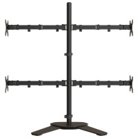 Produktbild för Skärmfäste för 4 skärmar svart stål VESA 75/100 mm