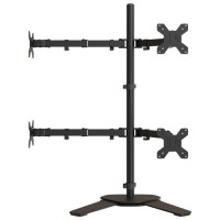 Produktbild för Skärmfäste för 4 skärmar svart stål VESA 75/100 mm
