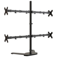 Produktbild för Skärmfäste för 4 skärmar svart stål VESA 75/100 mm