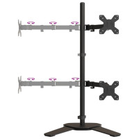Produktbild för Skärmfäste för 4 skärmar svart stål VESA 75/100 mm