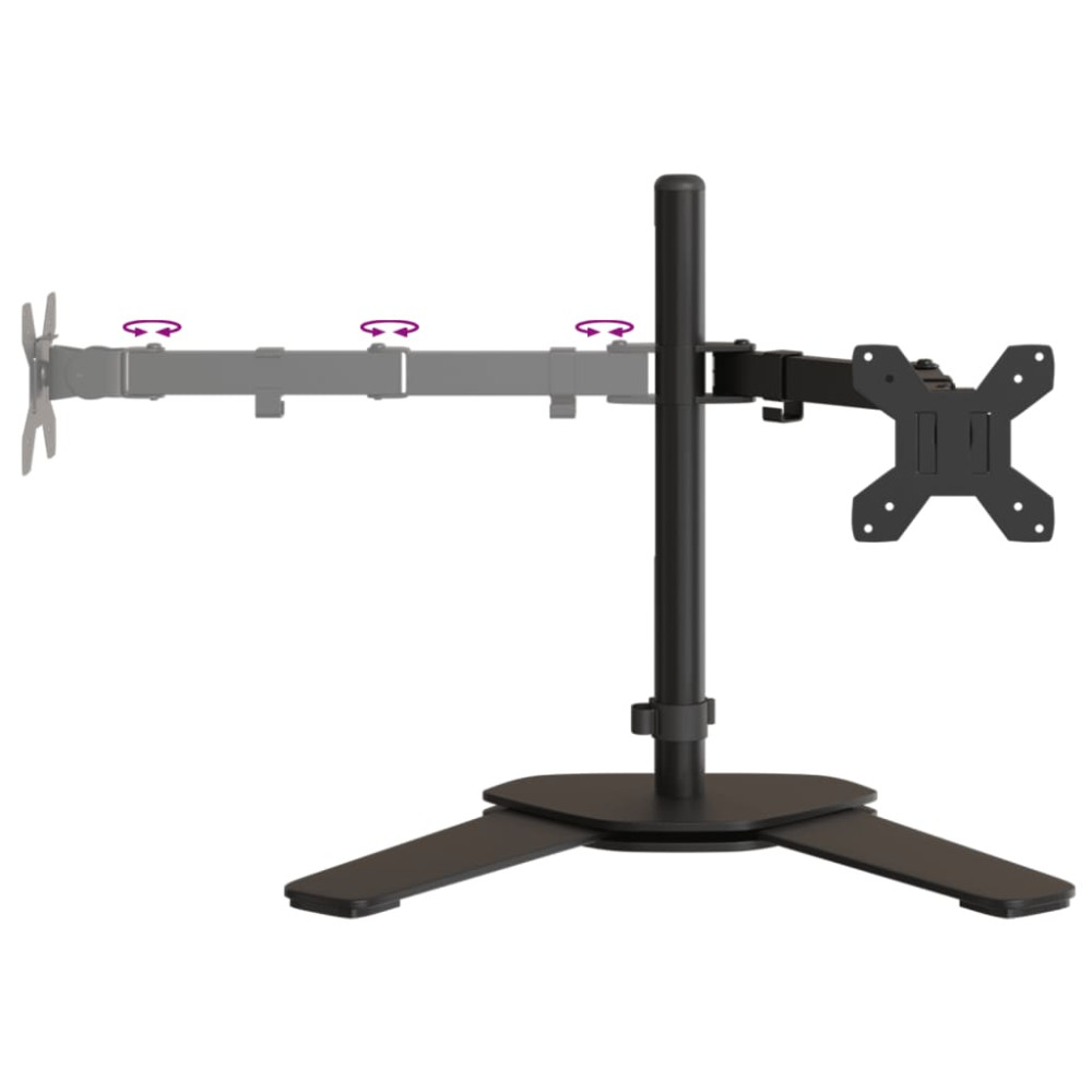 Produktbild för Skärmfäste för 2 skärmar svart stål VESA 75/100 mm