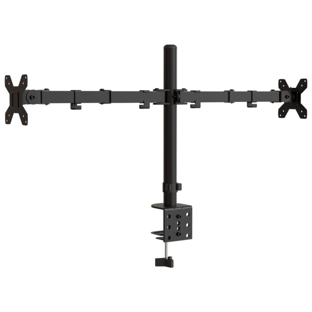 Produktbild för Skärmfäste för 2 skärmar svart stål VESA 75/100 mm