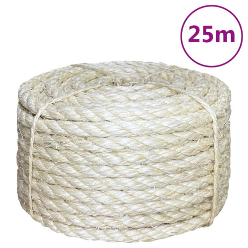 vidaXL Rep 100% sisal 12 mm 25 m