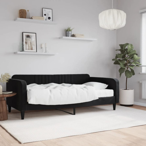 vidaXL Dagbädd med madrass svart 90x190 cm sammet - Sängar & Sängramar