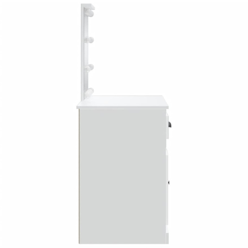 Produktbild för Sminkbord med LED-lampor vit 90x42x132,5 cm