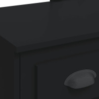 Produktbild för Sminkbord med LED-lampor svart 90x42x132,5 cm