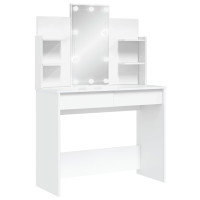 Produktbild för Sminkbord med LED vit 96x40x142 cm