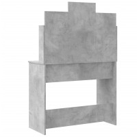 Produktbild för Sminkbord med LED betonggrå 96x40x142 cm