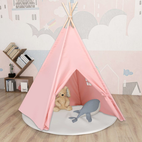 vidaXL Tipitält för barn med väska peachskin rosa 120x120x150 cm
