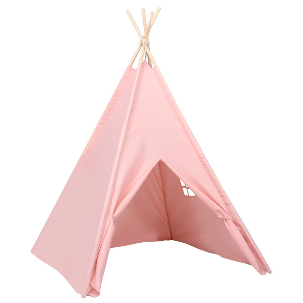 Produktbild för Tipitält för barn med väska peachskin rosa 120x120x150 cm