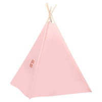 Produktbild för Tipitält för barn med väska peachskin rosa 120x120x150 cm