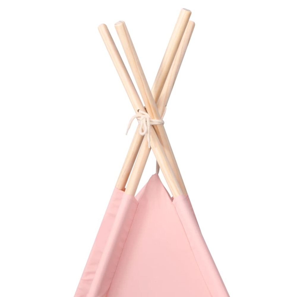 Produktbild för Tipitält för barn med väska peachskin rosa 120x120x150 cm