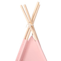 Produktbild för Tipitält för barn med väska peachskin rosa 120x120x150 cm