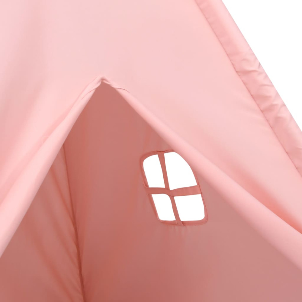 Produktbild för Tipitält för barn med väska peachskin rosa 120x120x150 cm