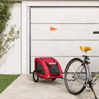Produktbild för Cykelvagn för djur röd oxfordtyg och järn
