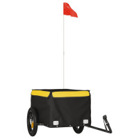 Miniatyr av produktbild för Cykelvagn svart och gul 30 kg järn