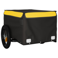 Miniatyr av produktbild för Cykelvagn svart och gul 30 kg järn