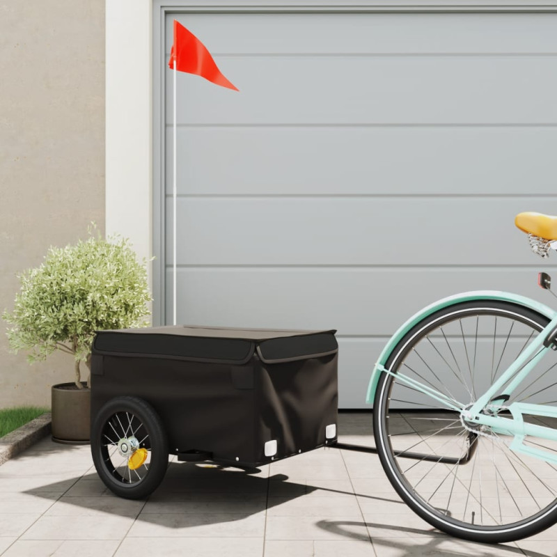 Produktbild för Cykelvagn svart 30 kg järn