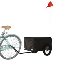 Miniatyr av produktbild för Cykelvagn svart 30 kg järn