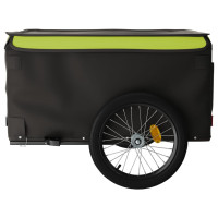Produktbild för Cykelvagn svart och grön 45 kg järn