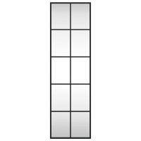 Miniatyr av produktbild för Väggspegel svart 30x100 cm rektangulär järn