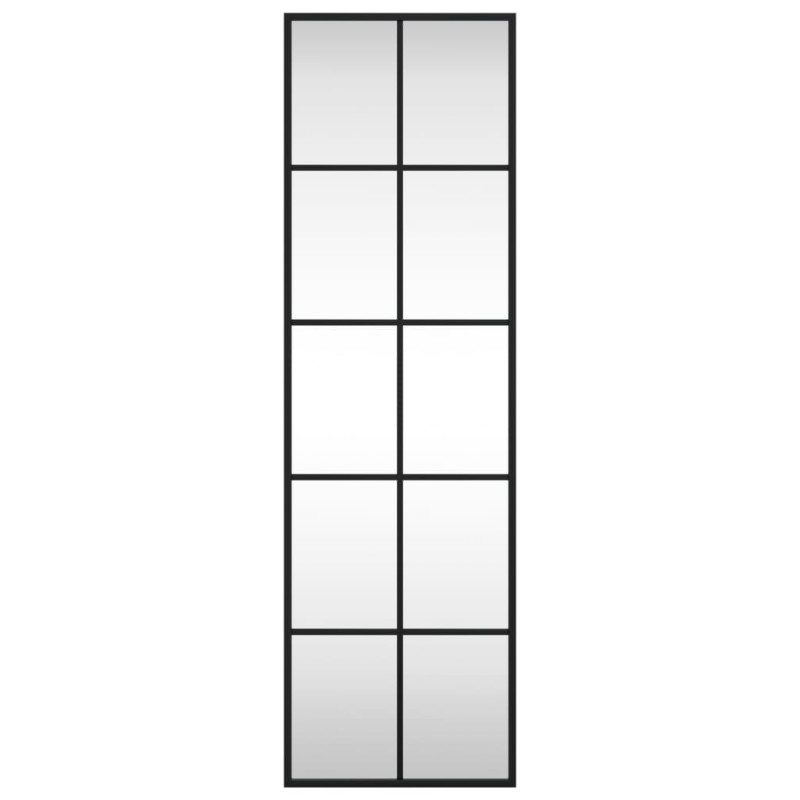 Produktbild för Väggspegel svart 30x100 cm rektangulär järn