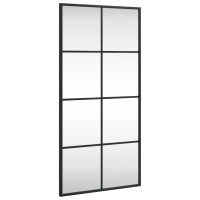 Produktbild för Väggspegel svart 40x80 cm rektangulär järn