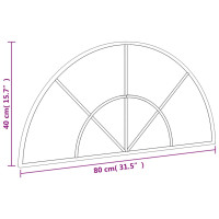 Produktbild för Väggspegel svart 80x40 cm bågformad järn