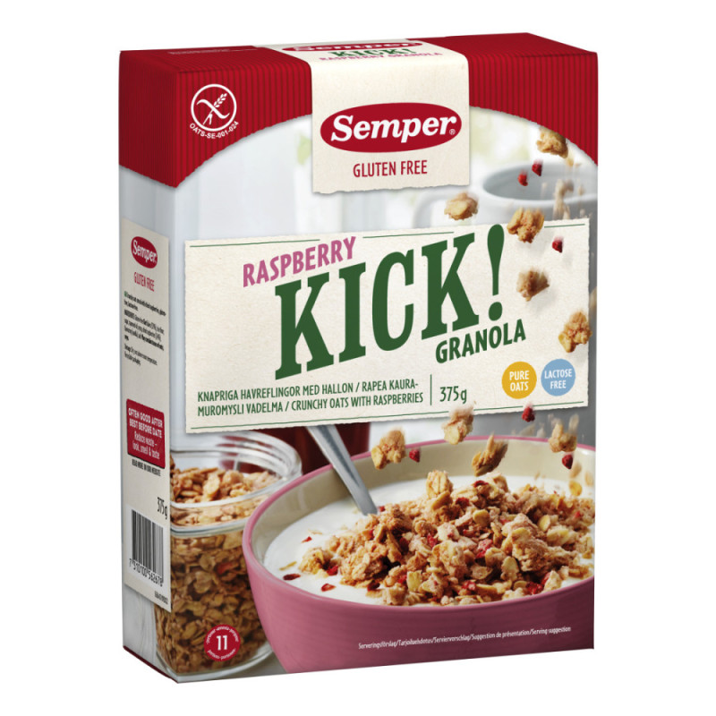 Produktbild för Granola Rasberry Kick Glutenfri 375G