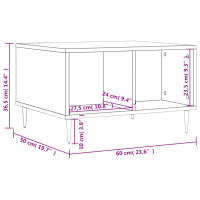 Produktbild för Soffbord sonoma-ek 60x50x36,5 cm konstruerat trä