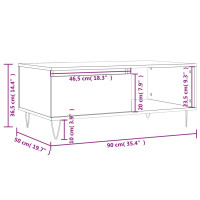 Produktbild för Soffbord betonggrå 90x50x36,5 cm konstruerat trä