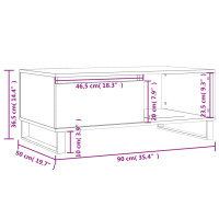 Produktbild för Soffbord brun ek 90x50x36,5 cm konstruerat trä