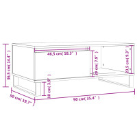 Produktbild för Soffbord vit 90x50x36,5 cm konstruerat trä