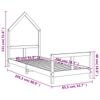 Produktbild för Sängram för barnsäng 80x200 cm massiv furu