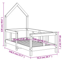 Produktbild för Sängram för barnsäng vit 70x140 cm massiv furu