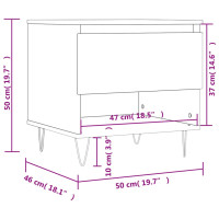 Produktbild för Soffbord rökfärgad ek 50x46x50 cm konstruerat trä