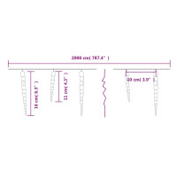 Produktbild för Julbelysning 200 LEDs kallvit 20 m akryl PVC