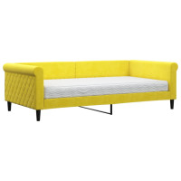 Produktbild för Dagbädd med madrass gul 100x200 cm sammet