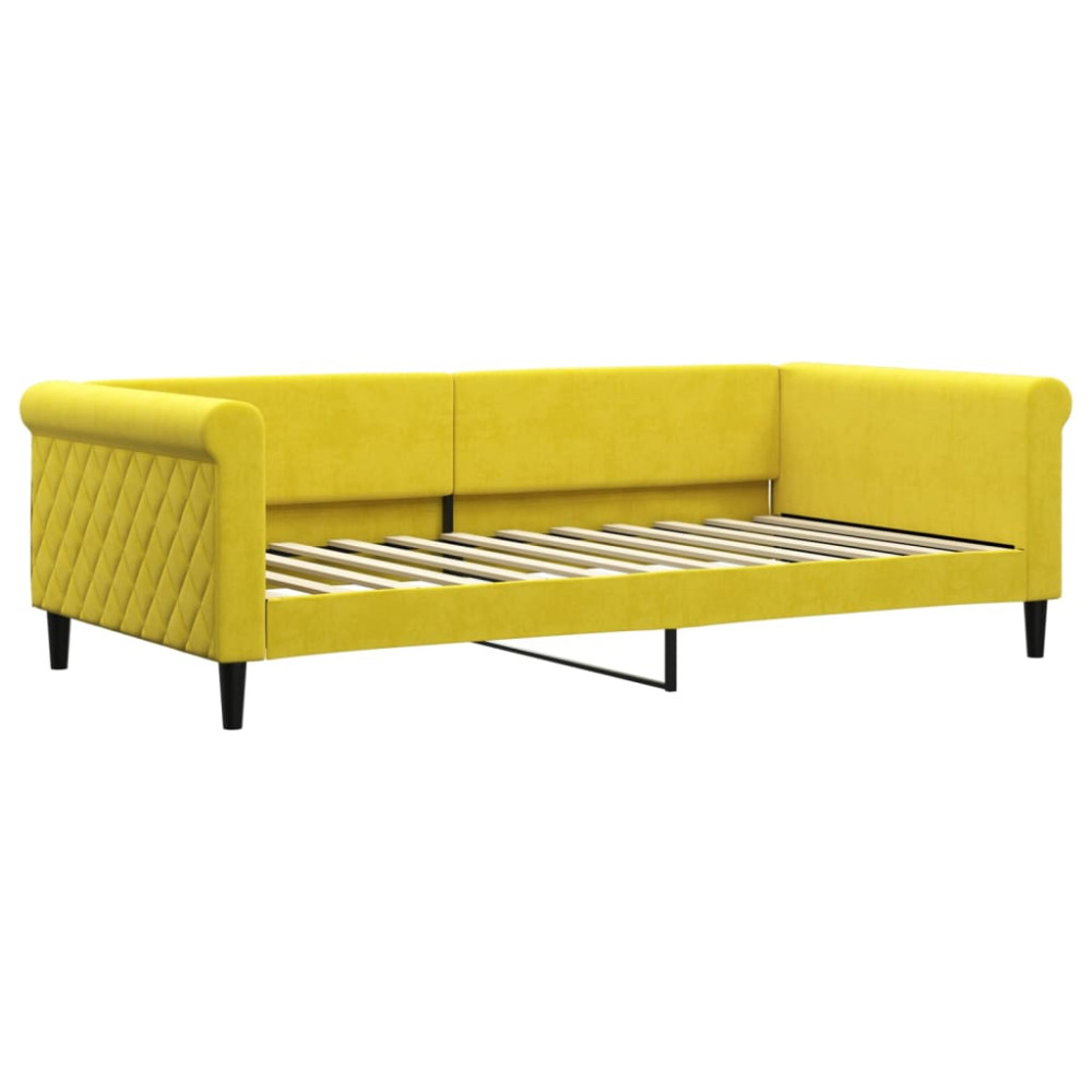 Produktbild för Dagbädd med madrass gul 100x200 cm sammet