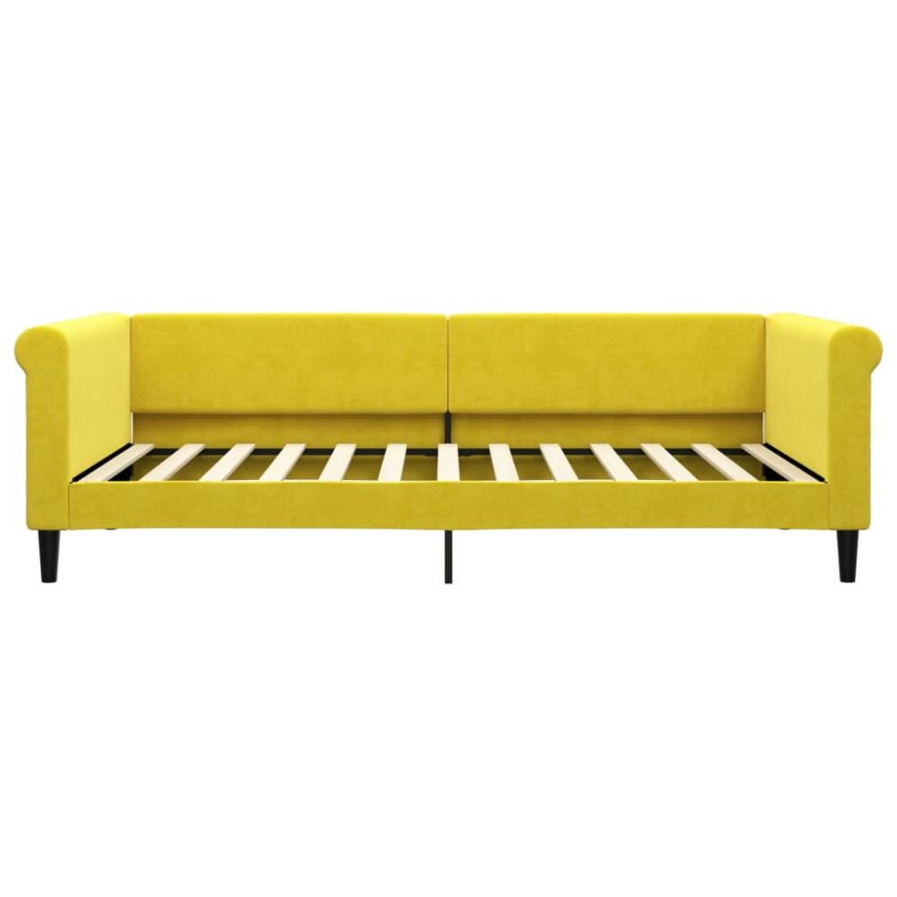 Produktbild för Dagbädd med madrass gul 100x200 cm sammet