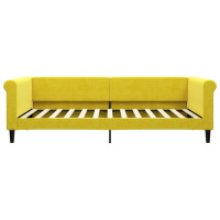 Produktbild för Dagbädd med madrass gul 100x200 cm sammet