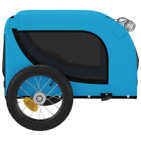 Produktbild för Cykelvagn för djur blå och svart oxfordtyg och järn